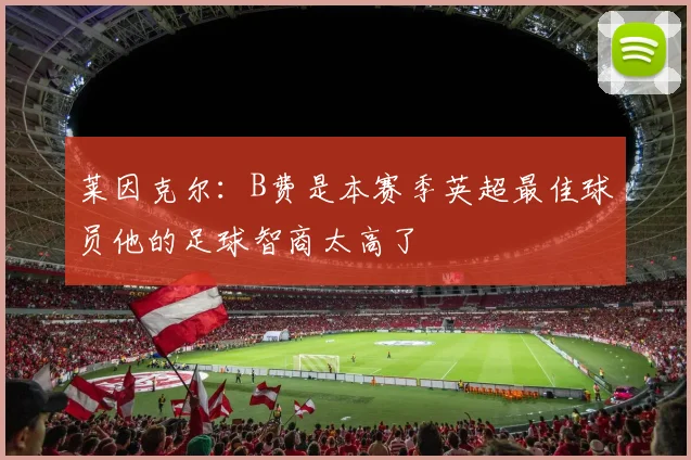 莱因克尔：B费是本赛季英超最佳球员他的足球智商太高了